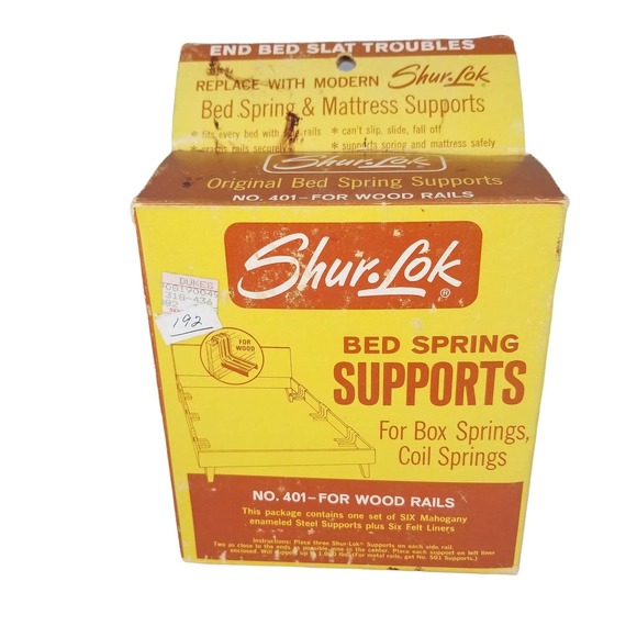Shur Lok | Bedding | Vintage Shur Lok Bed Supports No 4 Metal Mahogany ...